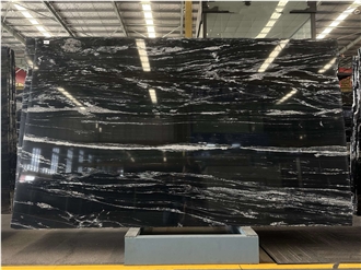 Polished Cosmos Black Granite Slabs