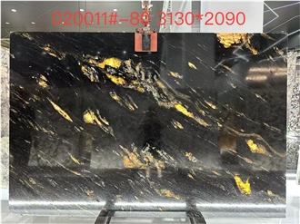 Prada Black Titanium Granite Slabs For Interior Design