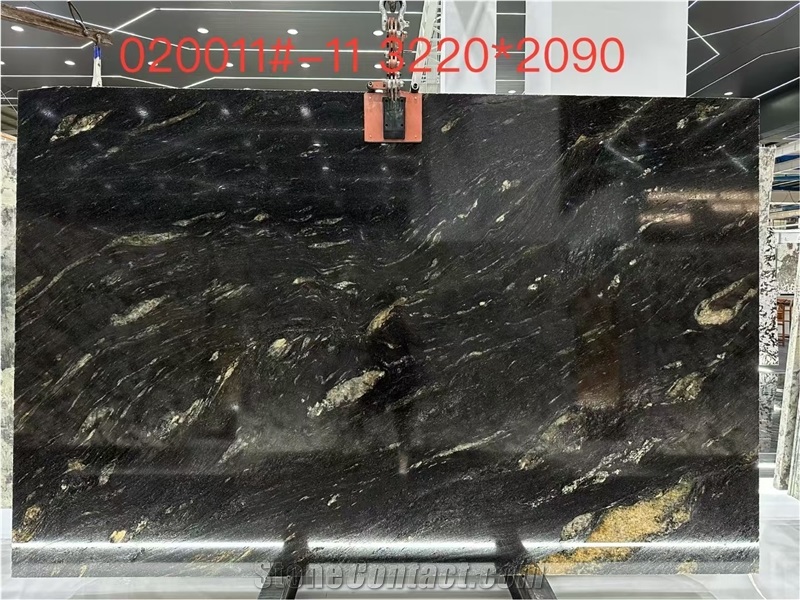 Prada Black Titanium Granite Slabs For Interior Design