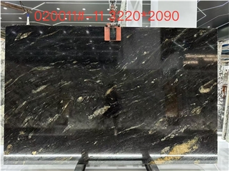 Prada Black Titanium Granite Slabs For Interior Design