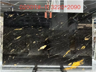 Prada Black Titanium Granite Slabs For Interior Design