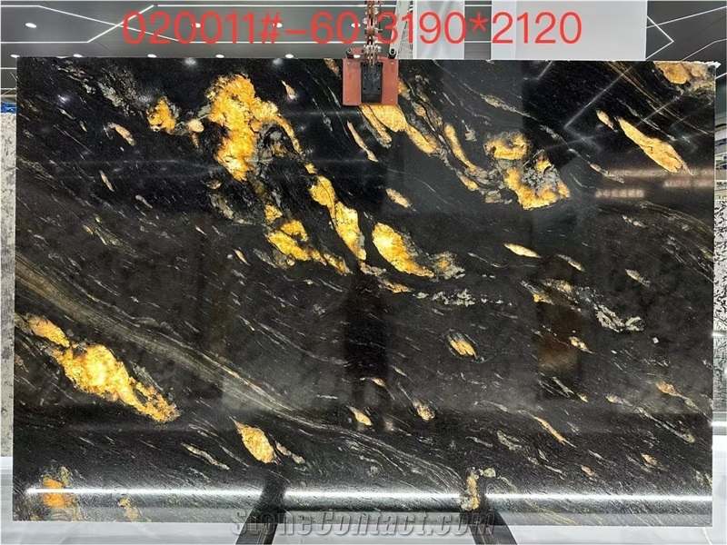 Prada Black Titanium Granite Slabs For Interior Design