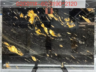 Prada Black Titanium Granite Slabs For Interior Design