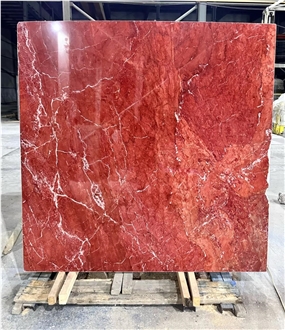 Rosso Francia Marble Slabs For Interior Design