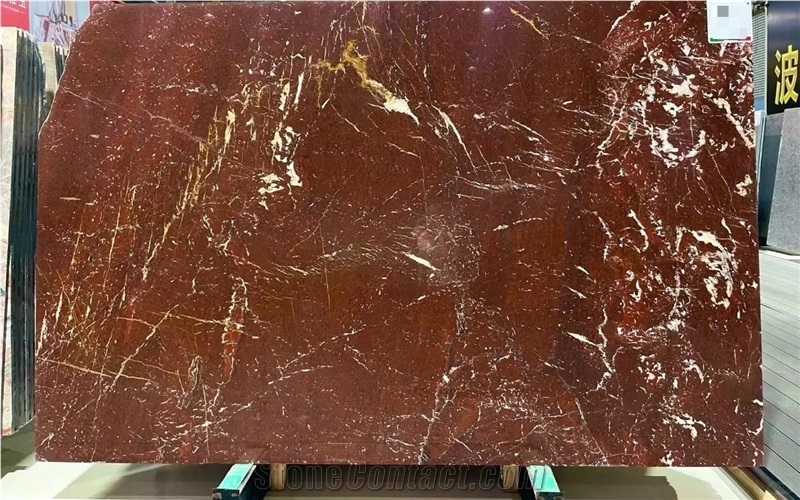 Rosso Francia Marble Slabs For Interior Design