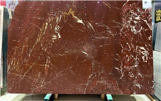 Rosso Francia Marble Slabs For Interior Design