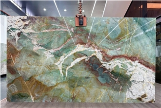 Rustic Green Quartzite Slabs For Luxury Application