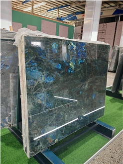 Luxury Shiny Blue Labradorite Granite Slabs