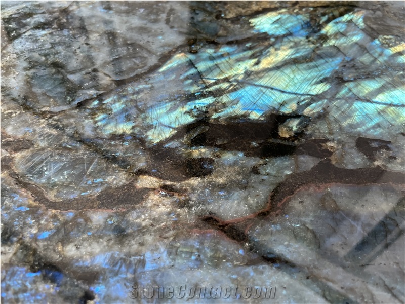Luxury Shiny Blue Labradorite Granite Slabs