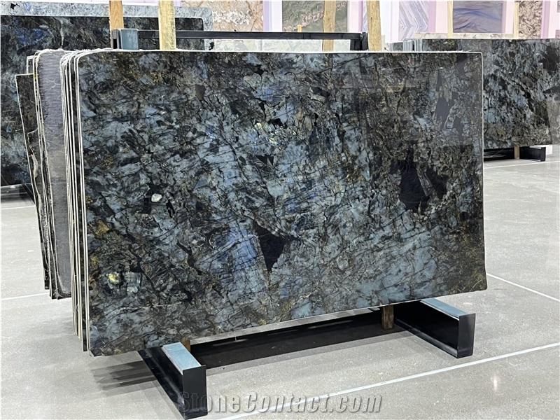 Luxury Shiny Blue Labradorite Granite Slabs