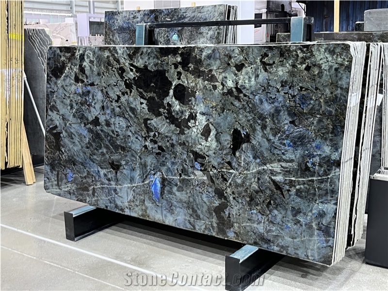Luxury Shiny Blue Labradorite Granite Slabs