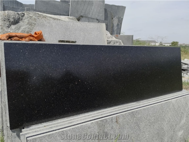 Black Galaxy Granite Polished Slabs