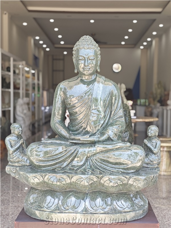 Canadian Jade Stone Buddha Statue By Tu Hung Stone Arts