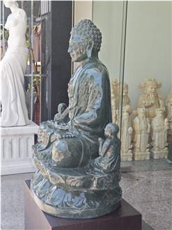 Canadian Jade Stone Buddha Statue By Tu Hung Stone Arts