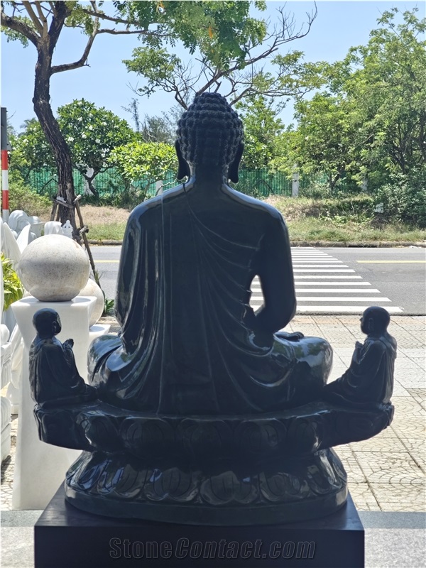Canadian Jade Stone Buddha Statue By Tu Hung Stone Arts