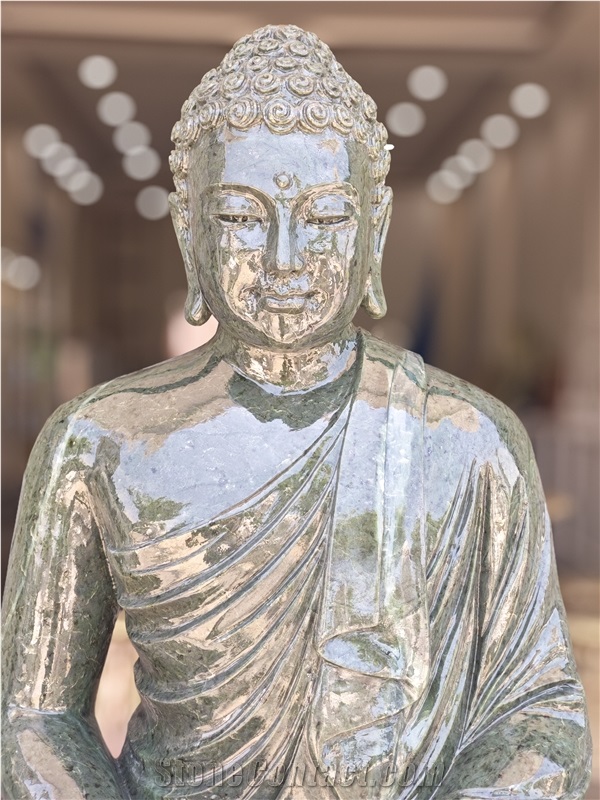 Canadian Jade Stone Buddha Statue By Tu Hung Stone Arts
