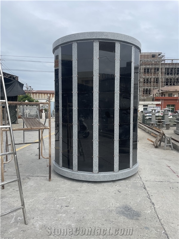 Light Grey Granite And Black Granite Columbarium