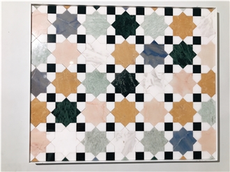 Art Deco Design Malta Marble Mosaic Tiles For Wall & Floor