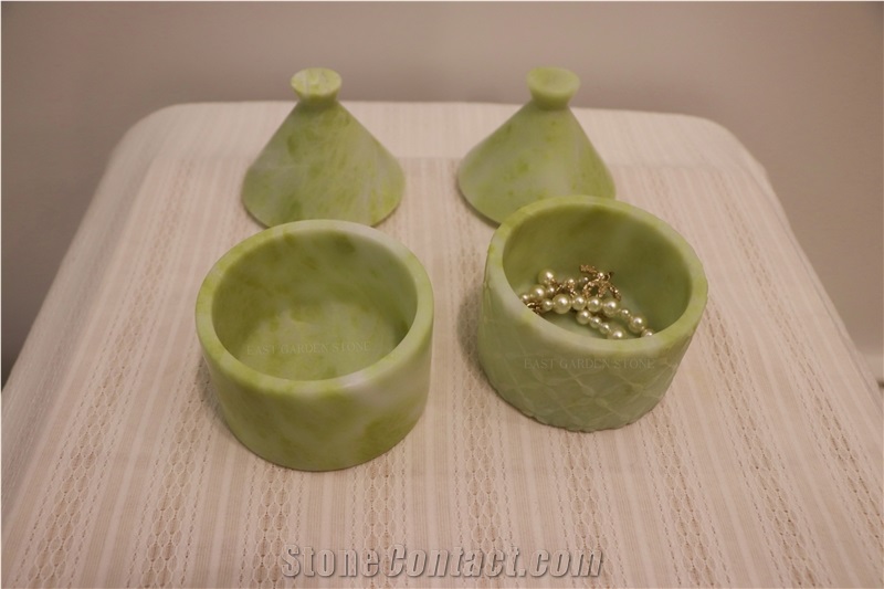 Dream Green Verde Lotus Jeweler Storage Jar