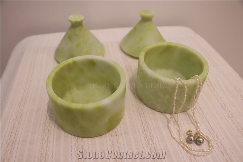 Dream Green Verde Lotus Jeweler Storage Jar