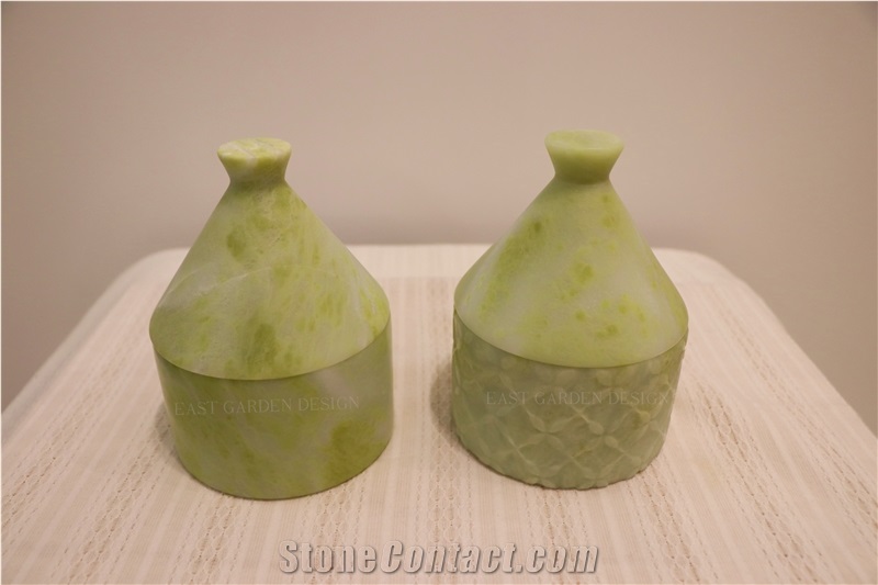 Dream Green Verde Lotus Jeweler Storage Jar