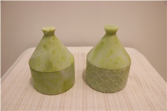 Dream Green Verde Lotus Jeweler Storage Jar
