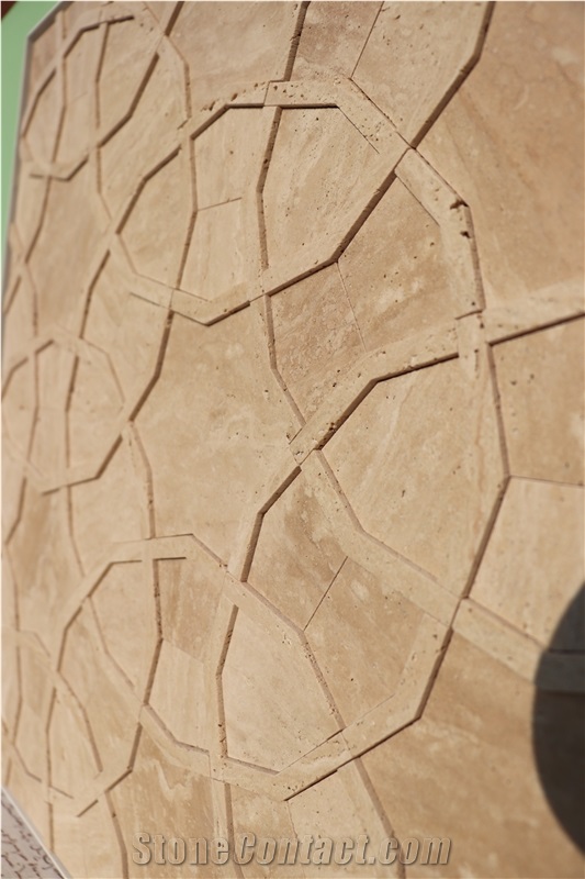 Handcrafted 3D Travertine Mosaic Tiles