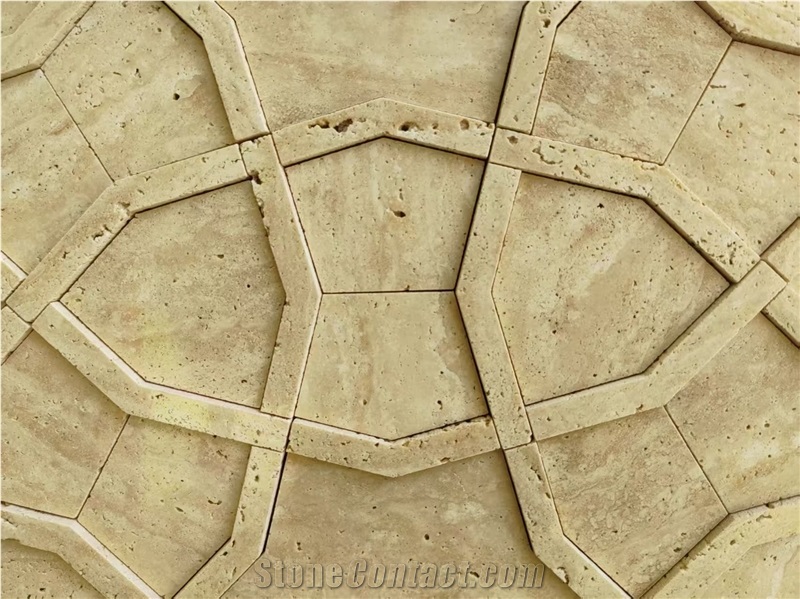 Handcrafted 3D Travertine Mosaic Tiles