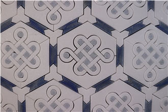 Imperial Palace Pattern Blue And White Mosaic Tiles
