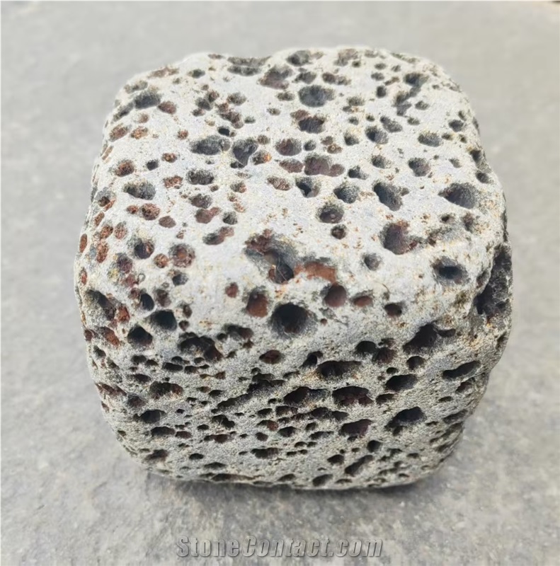 Tumbled Vesicles Basalt Cube Stone