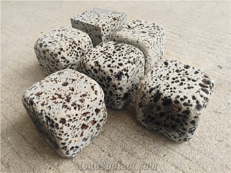 Tumbled Vesicles Basalt Cube Stone