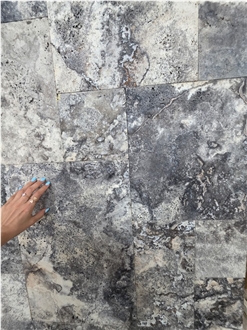 Silver Travertine French Pattern Silver Travertine French Pattern