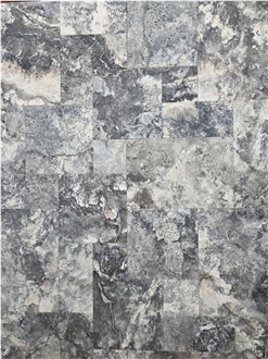 Silver Travertine French Pattern
