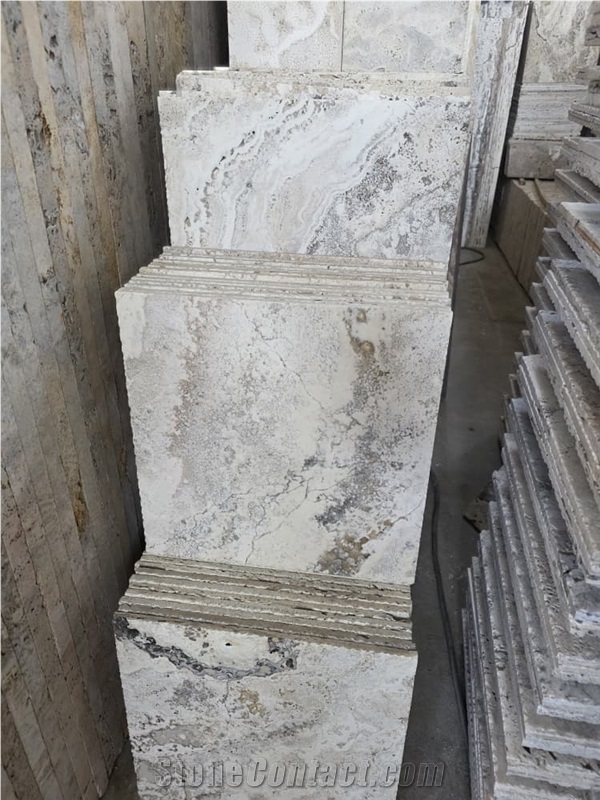 Silver Travertine French Pattern