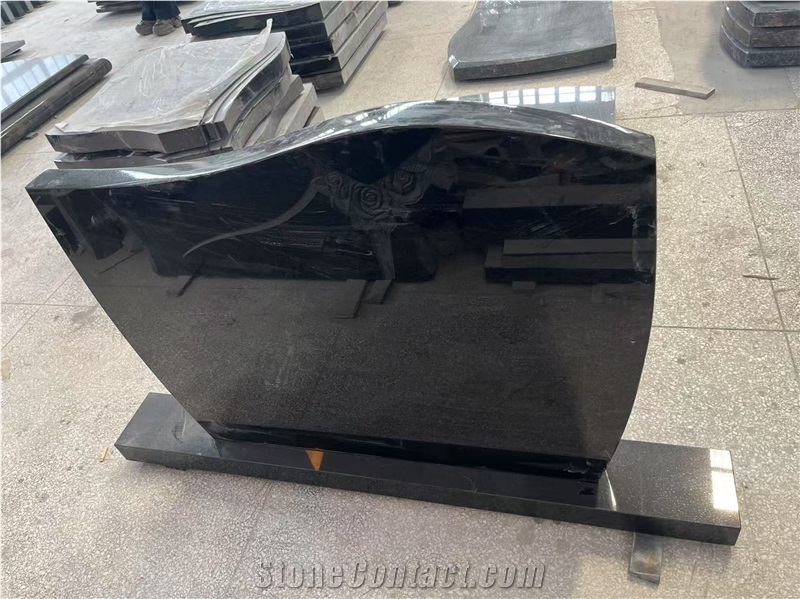 Absolute Black Granite Polished Monuments Standard Euro Style