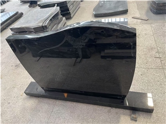 Absolute Black Granite Polished Monuments Standard Euro Style