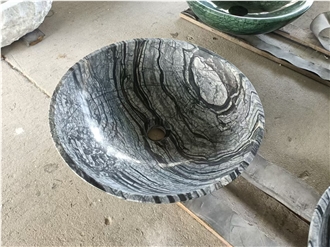 Antique Wood Grain Marble Round Wash Basins