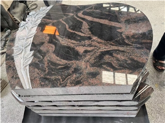 Aurora Granite Simple Polished Gravestone Euro Style