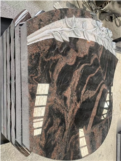 Aurora Granite Simple Polished Gravestone Euro Style