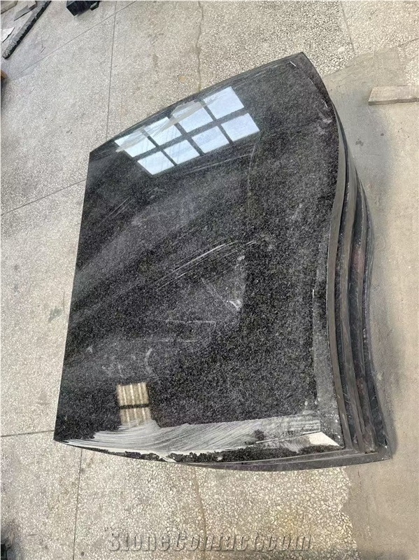 Bahama Blue Granite Upright Headstone Standard Euro Style