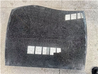 Bahama Blue Granite Upright Headstone Standard Euro Style