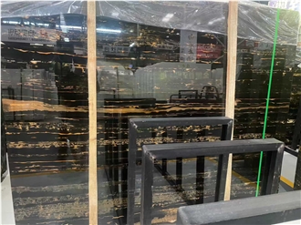 Black Gold Flower Marble Slabs