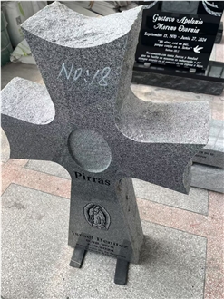 Black Granite Heart Tombstone Western Style