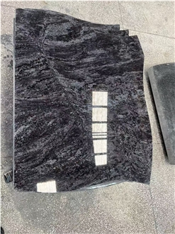Black Granite Polished Tombstone Standard Western Style