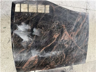Black Granite Polished Tombstone Standard Western Style