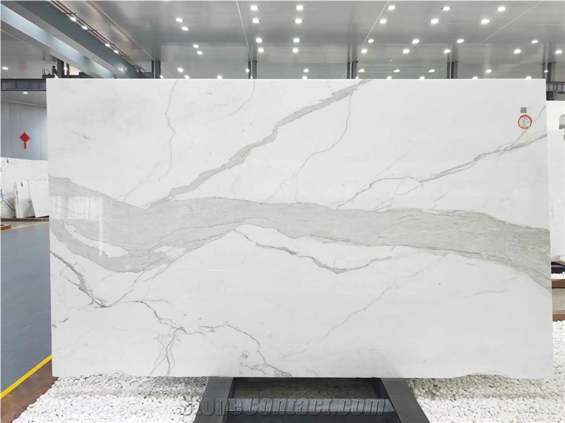 Calacatta White Slabs Marble Tiles