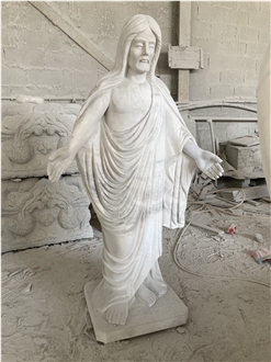Carrara White Marble Jesus Statue