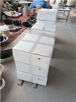 Carrara White Marble Round Wash Basin