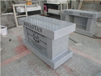 China Gray G614 Granite Cremation Monumental Bench