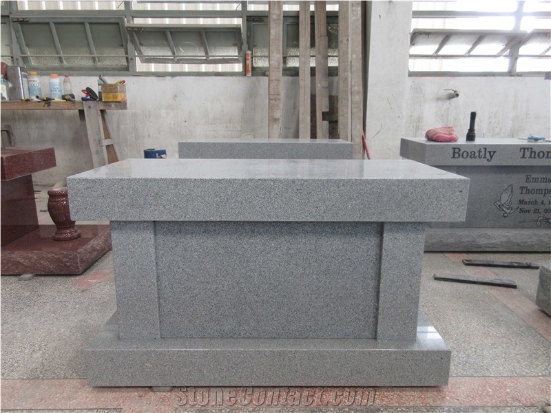China Gray G614 Granite Cremation Monumental Bench
